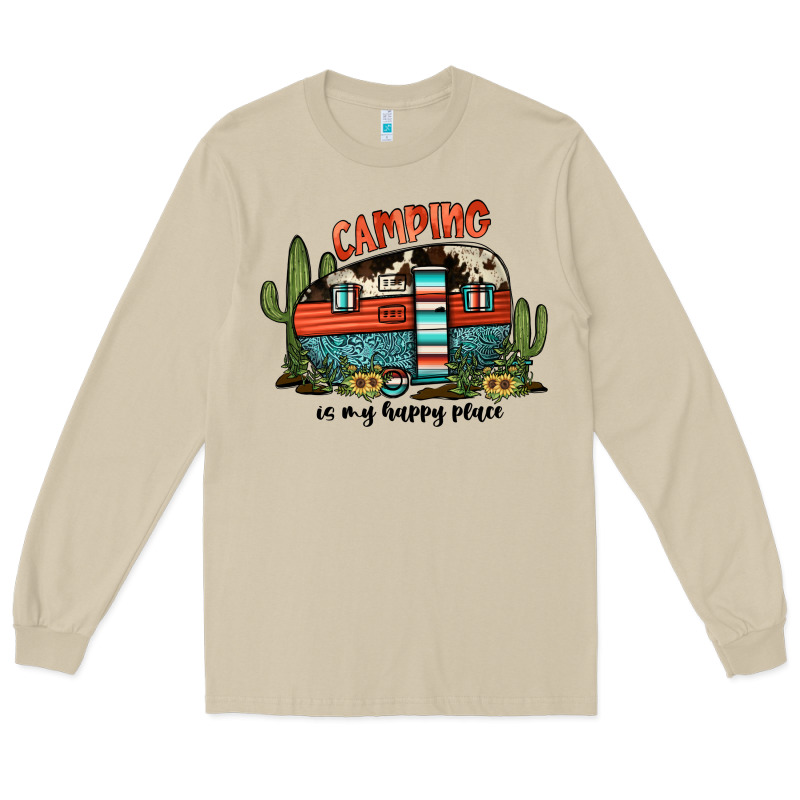 Camping Is My Happy Place Long Sleeve Tee by JahusDesignShop | Teevron