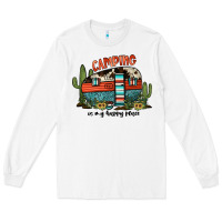 White camping is my happy place Long Sleeve Tee - JahusDesignShop