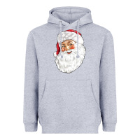Heather Grey Santa Heavyweight Hoodie - NancyCooperArtShop