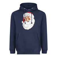Navy Santa Heavyweight Hoodie - NancyCooperArtShop