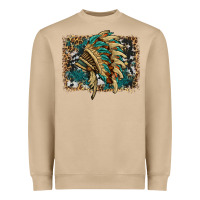 Mushroom indian headdress with background Heavyweight Sweatshirt - HRA Design Shop