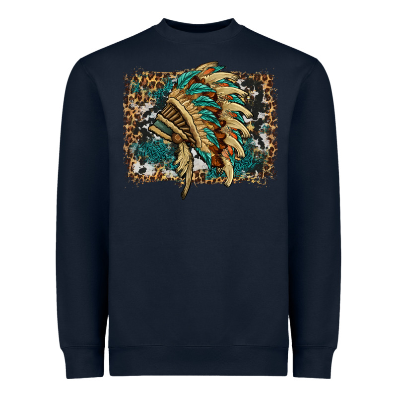 Indian Headdress With Background Heavyweight Sweatshirt by HRA Design Shop | Teevron
