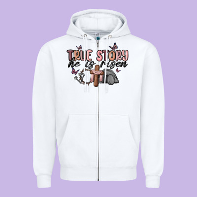 True Story He Is Risen Zipper Hoodie Designed By Maliassmallbusiness