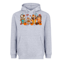 Heather Grey give thanks coffee cups Heavyweight Hoodie - MaliasSmallBusiness