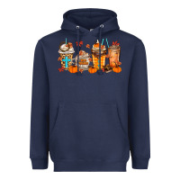 Navy give thanks coffee cups Heavyweight Hoodie - MaliasSmallBusiness