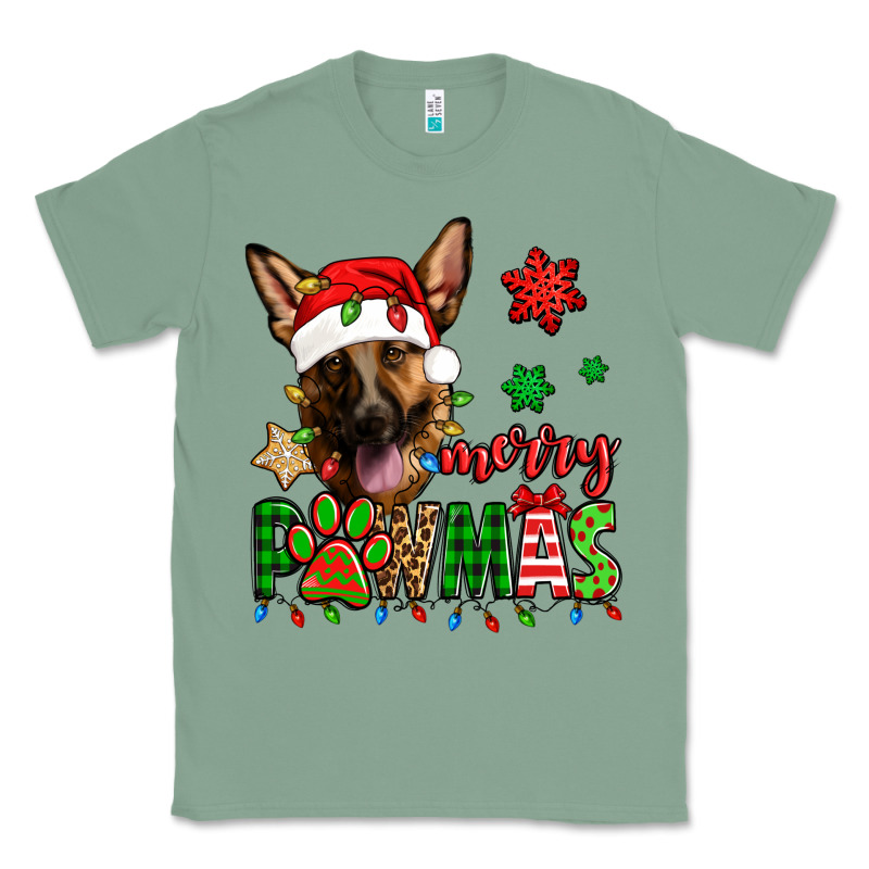 Merry Pawmas Christmas German Shepherd Classic Tee by Jasminsmagicworld | Teevron