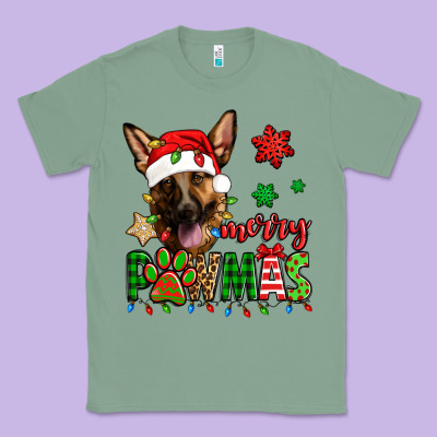 Merry Pawmas Christmas German Shepherd Classic Tee Designed By Jasminsmagicworld