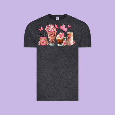 Floral Coffee Cups Vintage Tee Designed By Jahusdesignshop