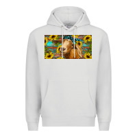 Goat With Sunflowers And Leopard Premium Hoodie | Teevron