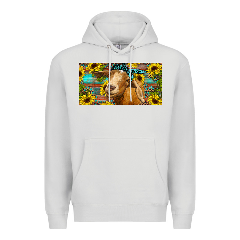 Goat With Sunflowers And Leopard Premium Hoodie by RanaPortraitStore | Teevron