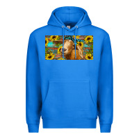 True Royal Goat with sunflowers and leopard Premium Hoodie - RanaPortraitStore