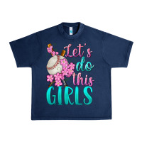 Navy let's do this girls baseball Urban Heavy Tee - BundleAndBundleShop
