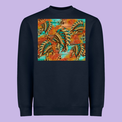 Indian Headdress Pattern Tumbler Heavyweight Sweatshirt Designed By Hra Design Shop