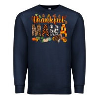 Navy thankful mama bbs Premium Sweatshirt - BundleAndBundleShop