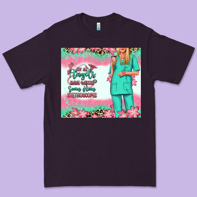 Premium Tee not all angels have wings blonde nurse