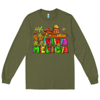 Army Green viva mexica Long Sleeve Tee - AdoDesignShop