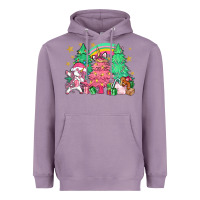 Lavender Unicorn Christmas trees Heavyweight Hoodie - NancyCooperArtShop