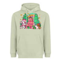 Matcha Unicorn Christmas trees Heavyweight Hoodie - NancyCooperArtShop
