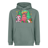 Sage Unicorn Christmas trees Heavyweight Hoodie - NancyCooperArtShop