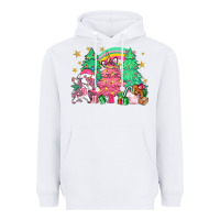 White Unicorn Christmas trees Heavyweight Hoodie - NancyCooperArtShop