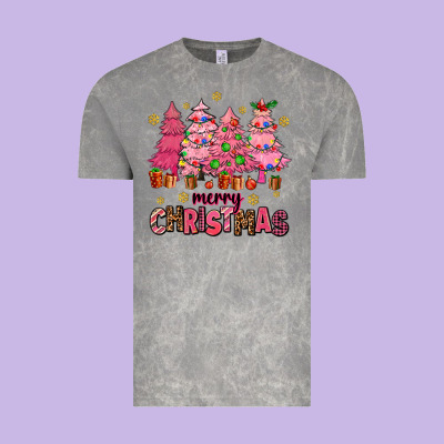 Pink Christmas Trees Vintage Tee Designed By Adodesignshop