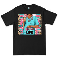 Black nurse life afro woman Premium Tee - RanaPortraitStore