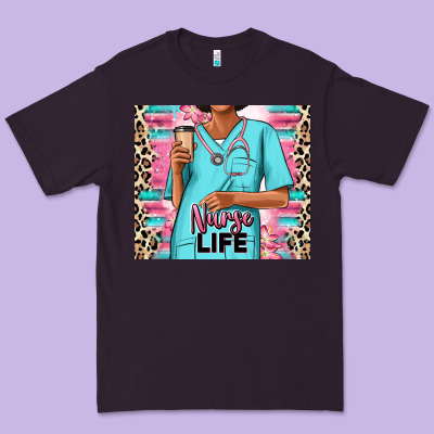 Premium Tee nurse life afro woman