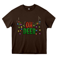 Chocolate Brown Oh deer christmas Heavy Core Tee - Artiststas