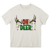 Cream Oh deer christmas Heavy Core Tee - Artiststas