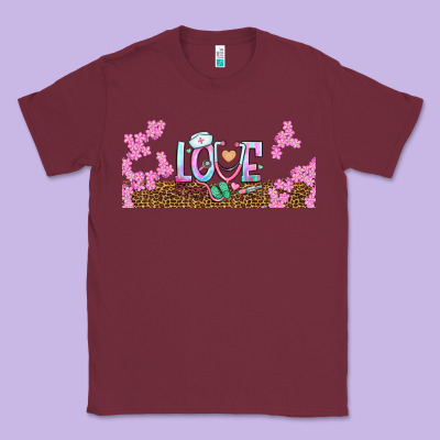 Watercolor Love Nurse Libbey Glass Classic Tee Designed By Bundleandbundleshop