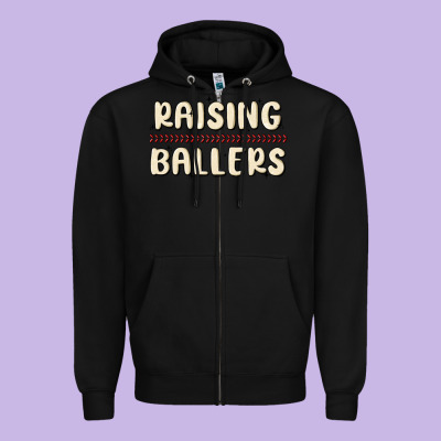 Raising Ballers Zipper Hoodie Designed By Maliassmallbusiness