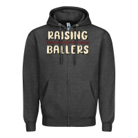 Charcoal Heather raising ballers Zipper Hoodie - MaliasSmallBusiness
