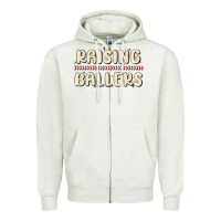 Oatmeal Heather raising ballers Zipper Hoodie - MaliasSmallBusiness