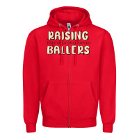Red raising ballers Zipper Hoodie - MaliasSmallBusiness