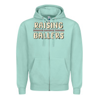 Seafoam raising ballers Zipper Hoodie - MaliasSmallBusiness