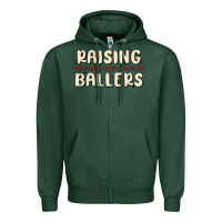 Sports Green raising ballers Zipper Hoodie - MaliasSmallBusiness