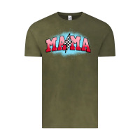 Vintage Olive mama lightning bolt Vintage Tee - JahusDesignShop