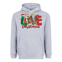 Heather Grey love christmas black santa Heavyweight Hoodie - MaliasSmallBusiness