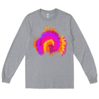 Heather Grey tie dye glitter patch Long Sleeve Tee - AdoDesignShop