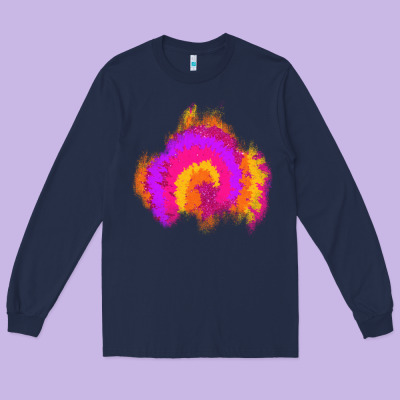 Tie Dye Glitter Patch Long Sleeve Tee Designed By Adodesignshop