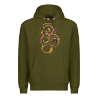 Army Green green and yellow dragon Premium Hoodie - RanaPortraitStore