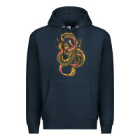Navy green and yellow dragon Premium Hoodie - RanaPortraitStore