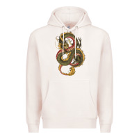 Pale Pink green and yellow dragon Premium Hoodie - RanaPortraitStore