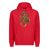 Red green and yellow dragon Premium Hoodie - RanaPortraitStore