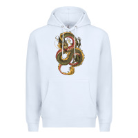 White green and yellow dragon Premium Hoodie - RanaPortraitStore