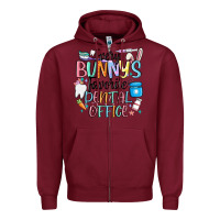 Burgundy every bunnys favorite dental office Zipper Hoodie - MaliasSmallBusiness