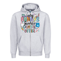 Heather Grey every bunnys favorite dental office Zipper Hoodie - MaliasSmallBusiness