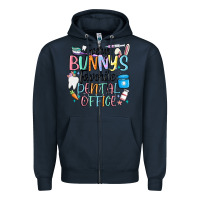 Navy every bunnys favorite dental office Zipper Hoodie - MaliasSmallBusiness