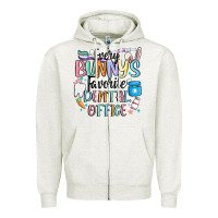 Oatmeal Heather every bunnys favorite dental office Zipper Hoodie - MaliasSmallBusiness