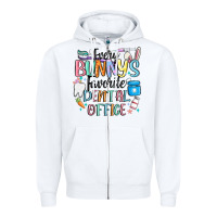 White every bunnys favorite dental office Zipper Hoodie - MaliasSmallBusiness